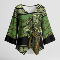 Ireland Celtic Knot Kimono Sleeve Blouse Celtic Nation Heritage Pride - Wonder Print Shop