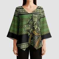 Ireland Celtic Knot Kimono Sleeve Blouse Celtic Nation Heritage Pride - Wonder Print Shop