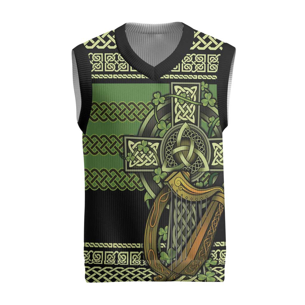 Ireland Celtic Knot Christmas Knitted V-Neck Vest Celtic Nation Heritage Pride - Wonder Print Shop