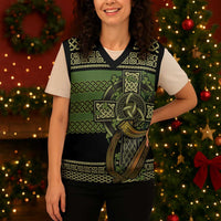 Ireland Celtic Knot Christmas Knitted V-Neck Vest Celtic Nation Heritage Pride - Wonder Print Shop