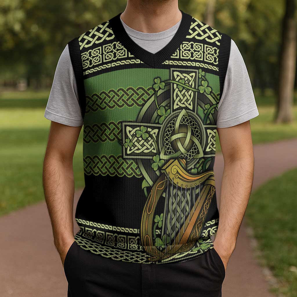Ireland Celtic Knot Christmas Knitted V-Neck Vest Celtic Nation Heritage Pride - Wonder Print Shop