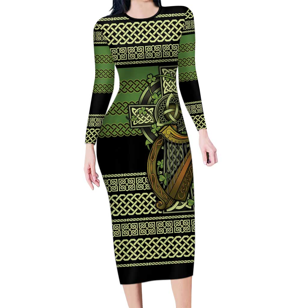 Ireland Celtic Knot Long Sleeve Bodycon Dress Celtic Nation Heritage Pride - Wonder Print Shop