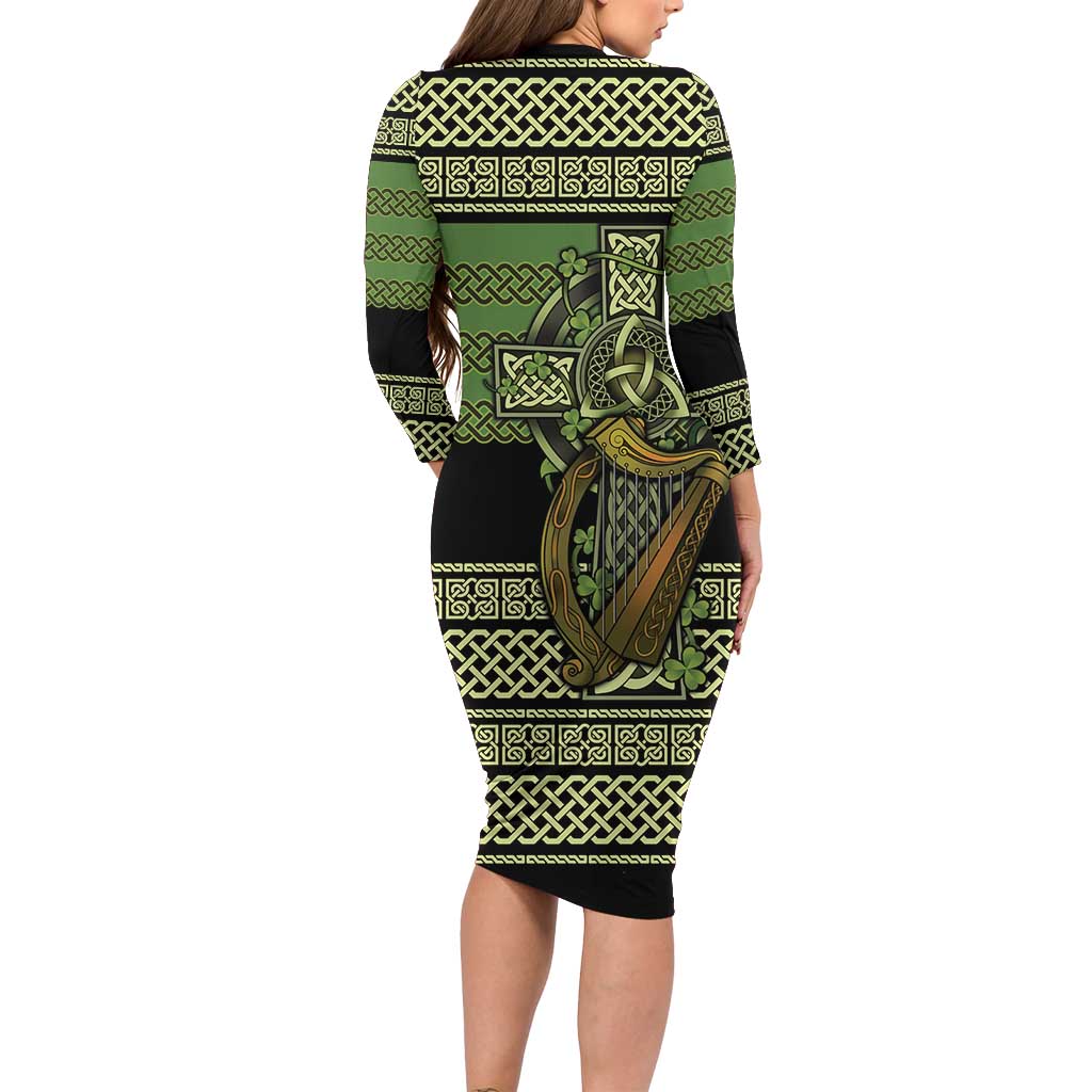 Ireland Celtic Knot Long Sleeve Bodycon Dress Celtic Nation Heritage Pride - Wonder Print Shop