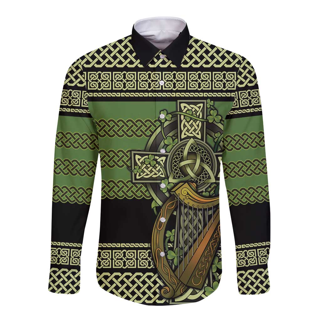 Ireland Celtic Knot Long Sleeve Button Shirt Celtic Nation Heritage Pride - Wonder Print Shop