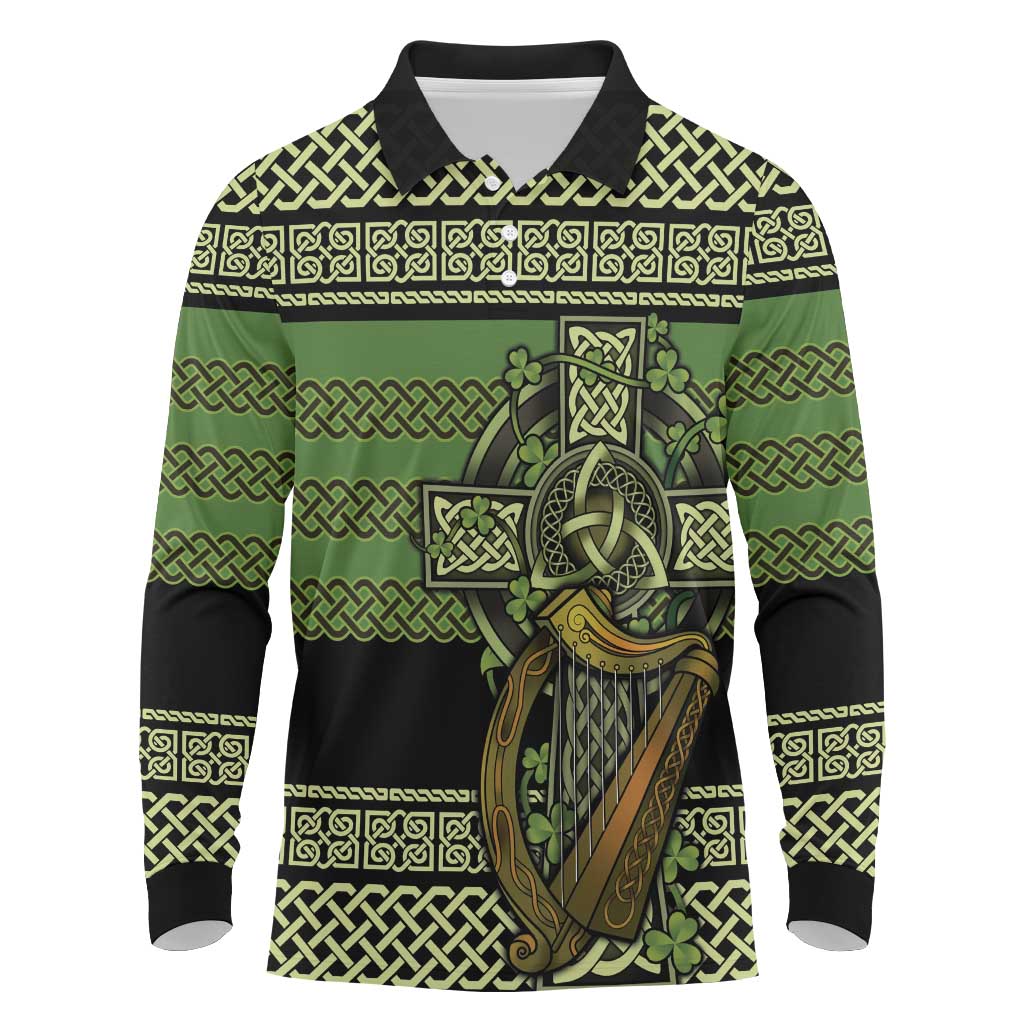 Ireland Celtic Knot Long Sleeve Polo Shirt Celtic Nation Heritage Pride - Wonder Print Shop