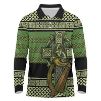 Ireland Celtic Knot Long Sleeve Polo Shirt Celtic Nation Heritage Pride - Wonder Print Shop