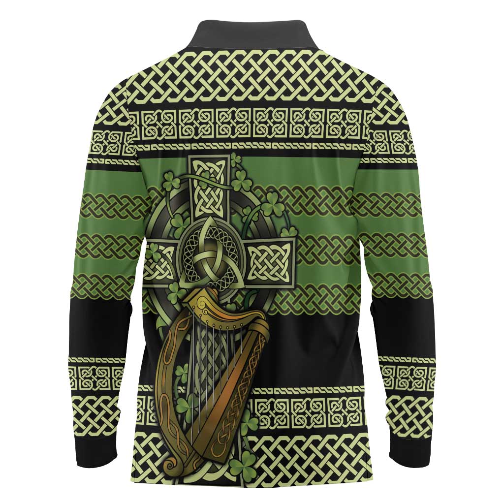 Ireland Celtic Knot Long Sleeve Polo Shirt Celtic Nation Heritage Pride - Wonder Print Shop