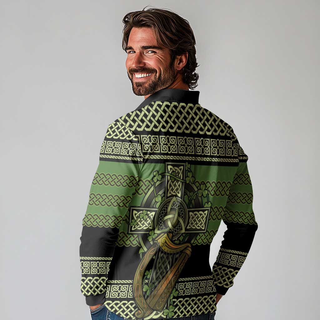 Ireland Celtic Knot Long Sleeve Polo Shirt Celtic Nation Heritage Pride - Wonder Print Shop