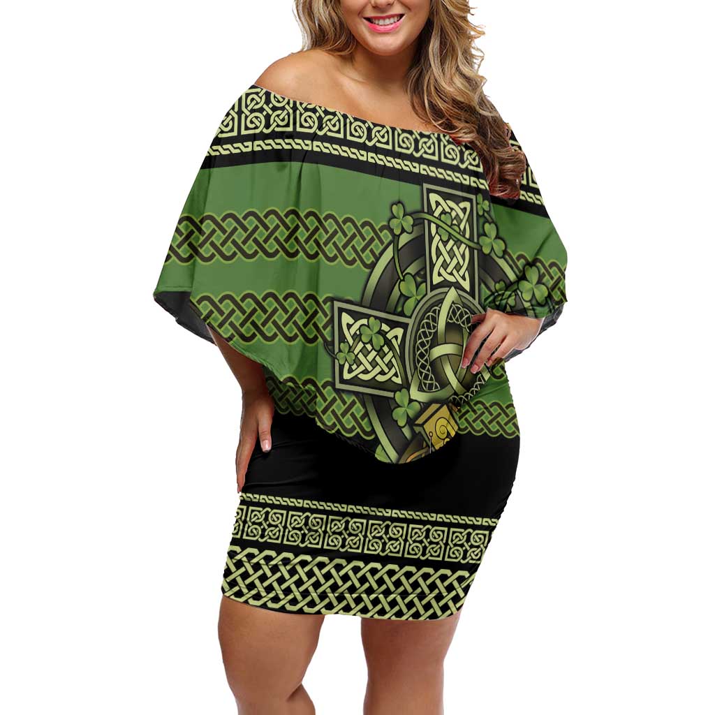 Ireland Celtic Knot Off Shoulder Short Dress Celtic Nation Heritage Pride - Wonder Print Shop