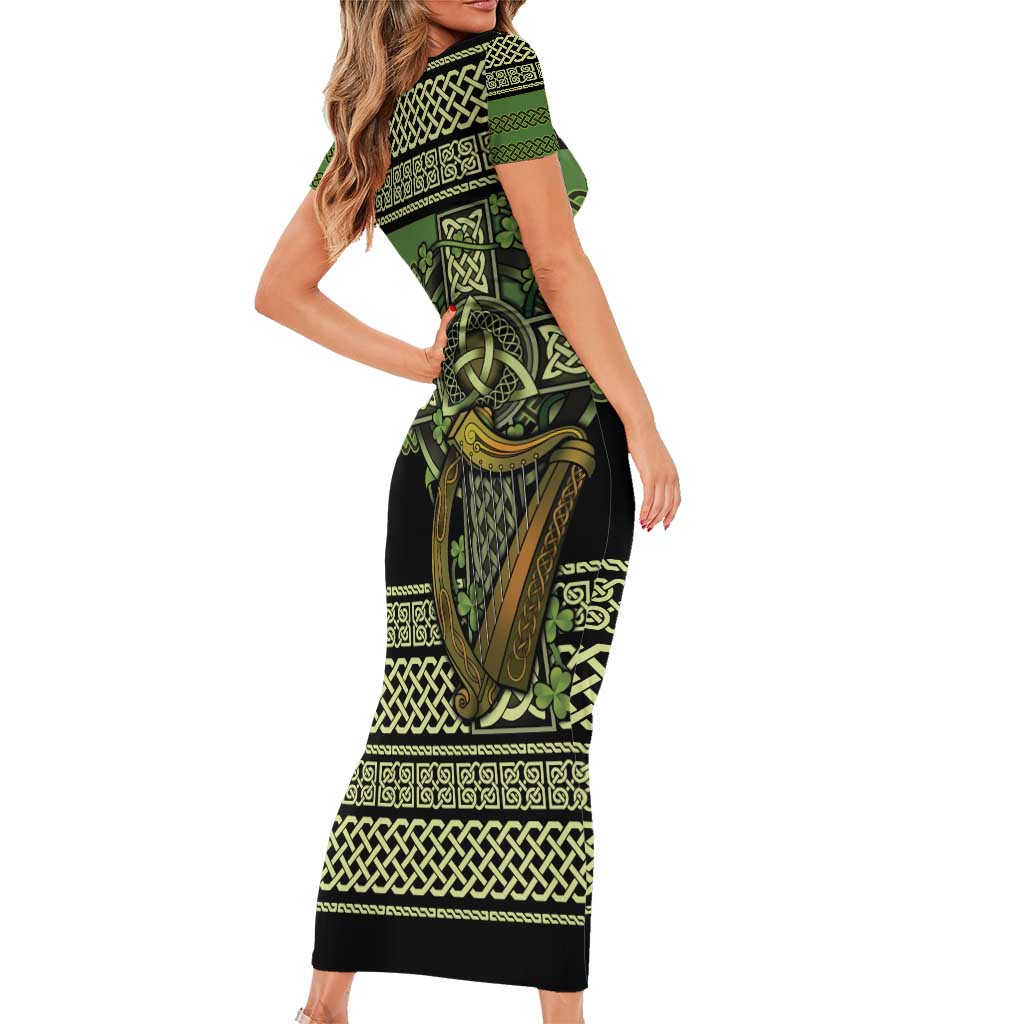 Ireland Celtic Knot Short Sleeve Bodycon Dress Celtic Nation Heritage Pride - Wonder Print Shop