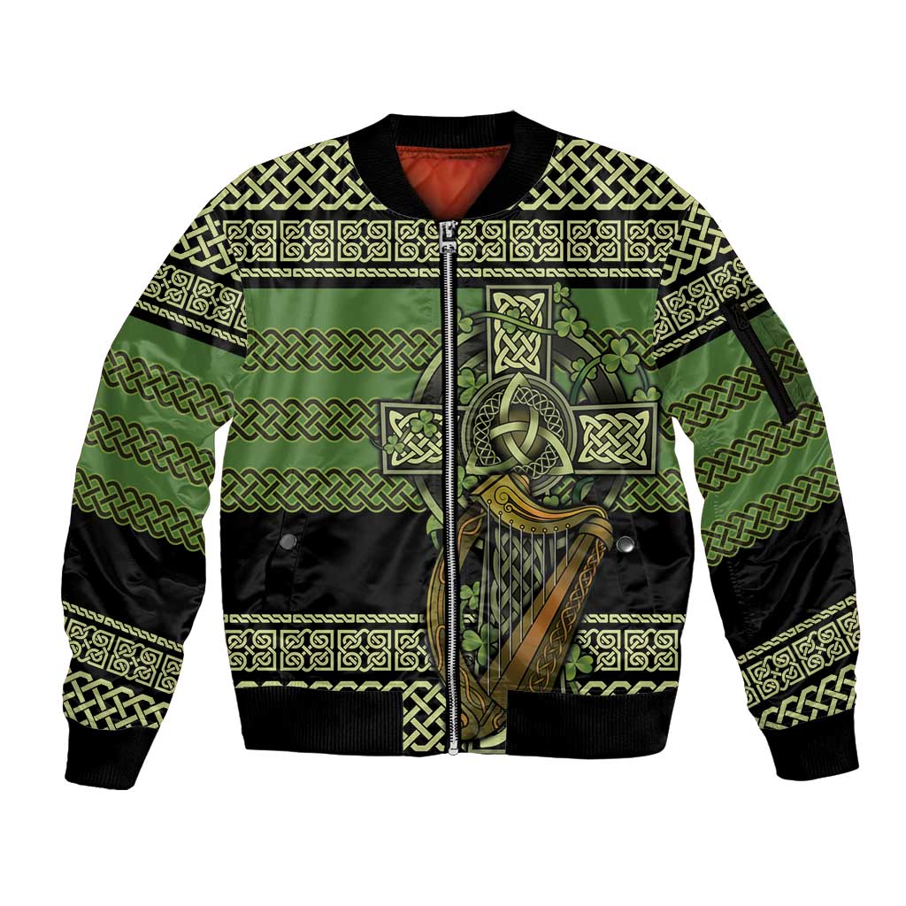Ireland Celtic Knot Sleeve Zip Bomber Jacket Celtic Nation Heritage Pride - Wonder Print Shop