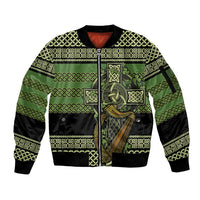 Ireland Celtic Knot Sleeve Zip Bomber Jacket Celtic Nation Heritage Pride - Wonder Print Shop