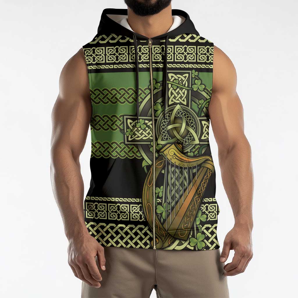 Ireland Celtic Knot Sleeveless Zip Hoodie Celtic Nation Heritage Pride - Wonder Print Shop
