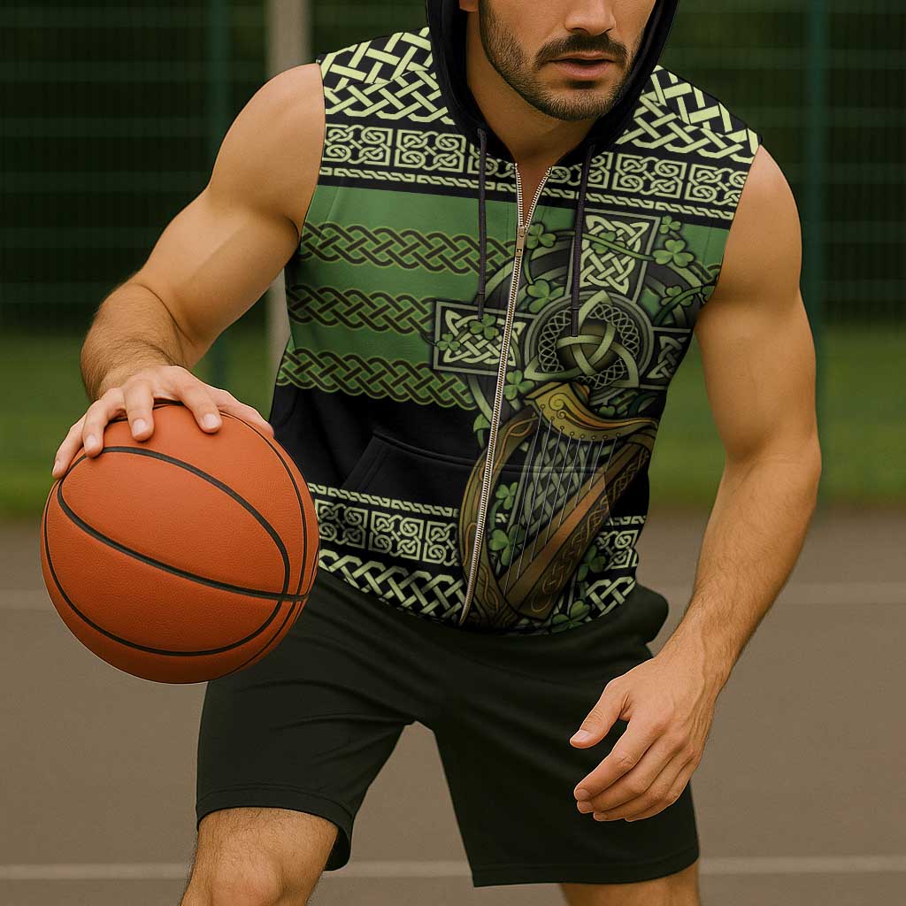 Ireland Celtic Knot Sleeveless Zip Hoodie Celtic Nation Heritage Pride - Wonder Print Shop