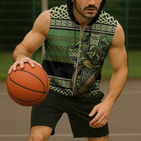 Ireland Celtic Knot Sleeveless Zip Hoodie Celtic Nation Heritage Pride - Wonder Print Shop