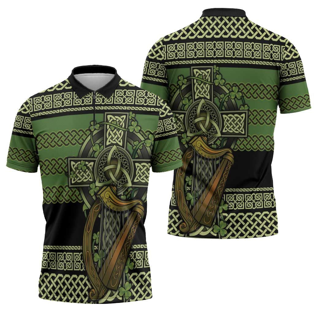 Ireland Celtic Knot Zipper Polo Shirt Celtic Nation Heritage Pride - Wonder Print Shop