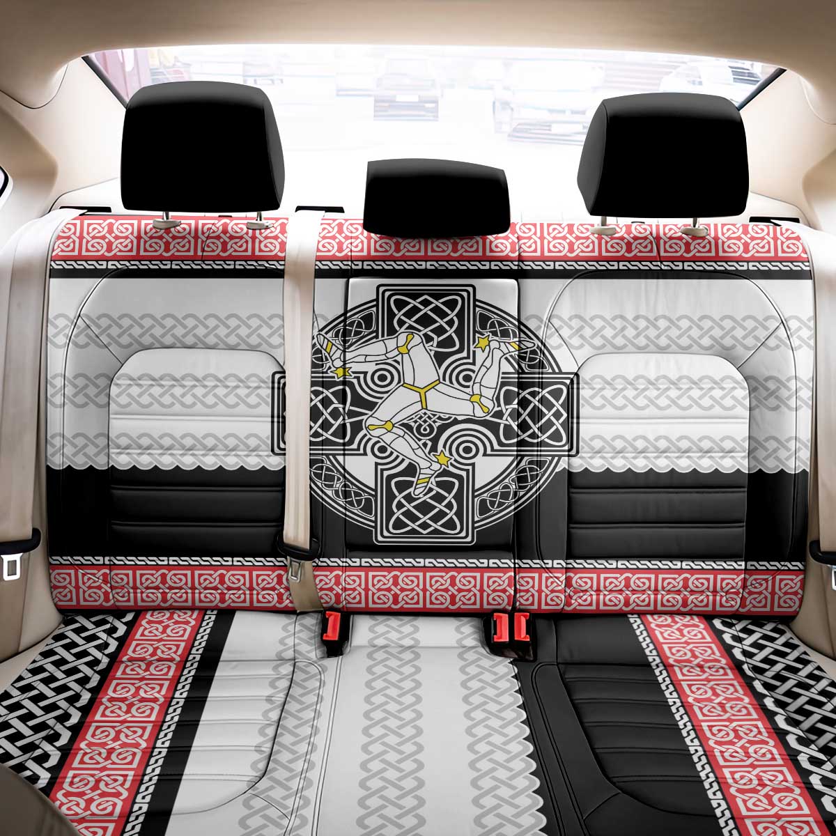 Isle of Man Celtic Knot Back Car Seat Cover Celtic Nation Heritage Pride - Wonder Print Shop