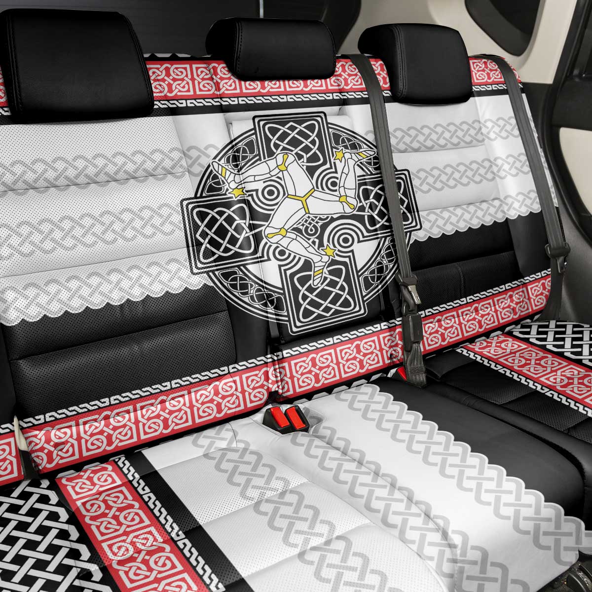 Isle of Man Celtic Knot Back Car Seat Cover Celtic Nation Heritage Pride - Wonder Print Shop