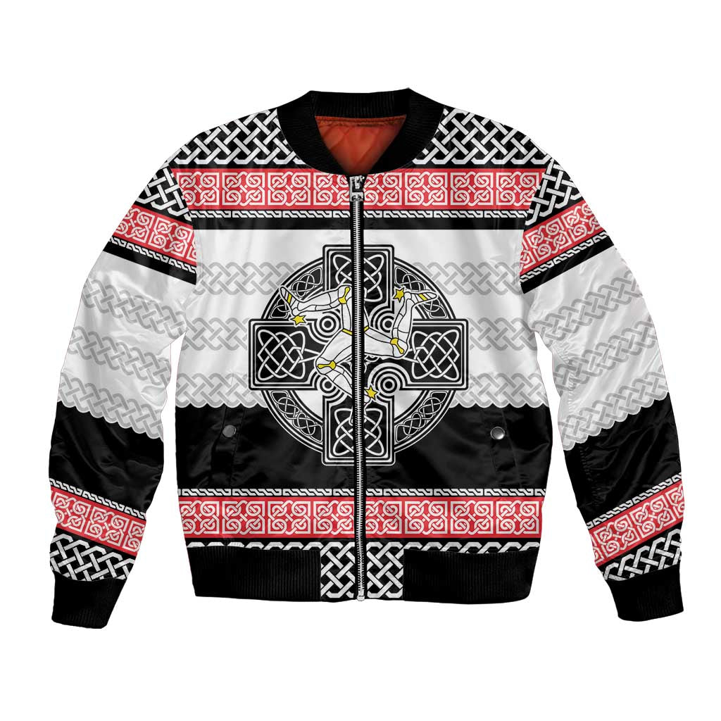 Isle of Man Celtic Knot Bomber Jacket Celtic Nation Heritage Pride - Wonder Print Shop