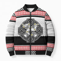 Isle of Man Celtic Knot Bomber Puffer Jacket Celtic Nation Heritage Pride - Wonder Print Shop