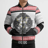 Isle of Man Celtic Knot Bomber Puffer Jacket Celtic Nation Heritage Pride - Wonder Print Shop