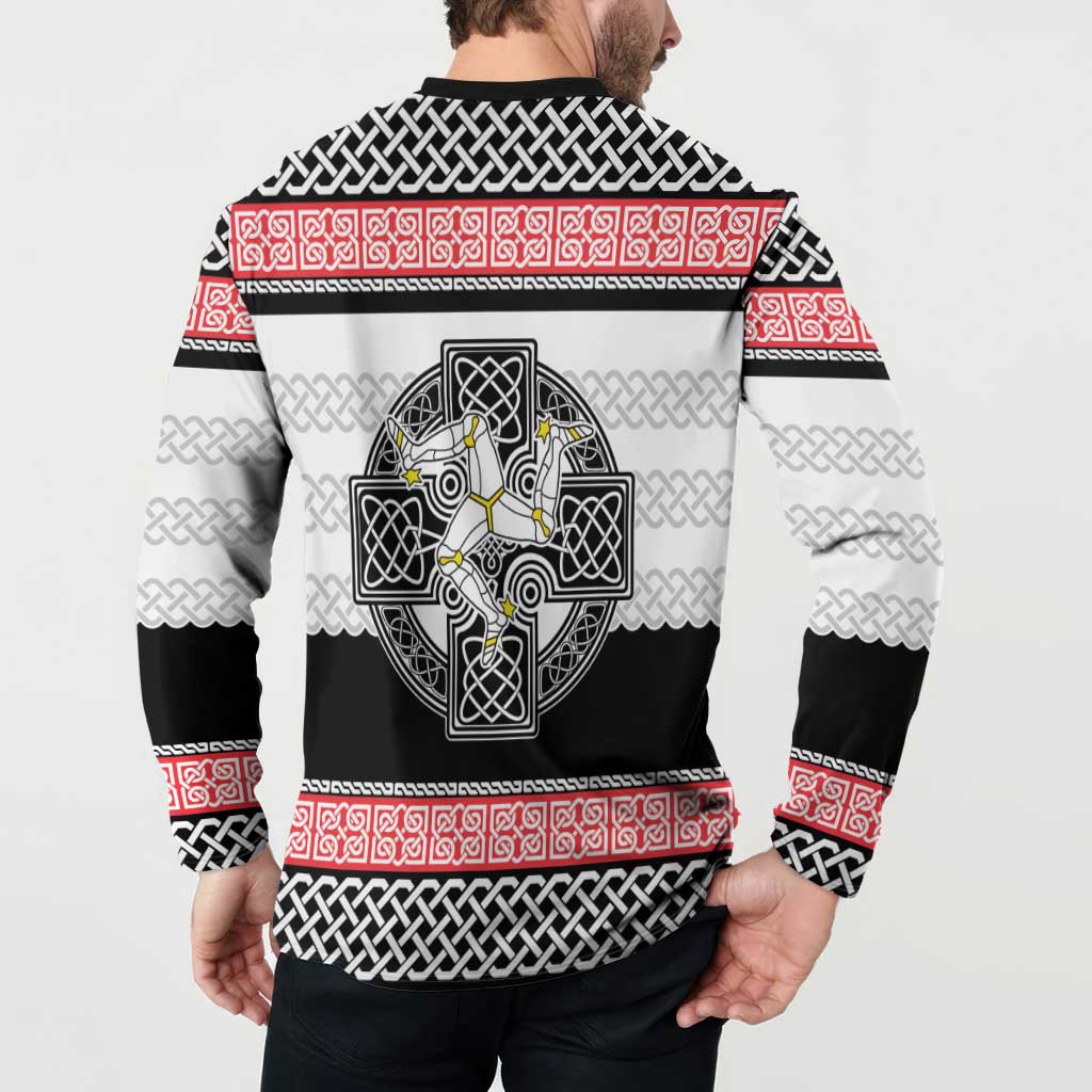 Isle of Man Celtic Knot Button Sweatshirt Celtic Nation Heritage Pride - Wonder Print Shop
