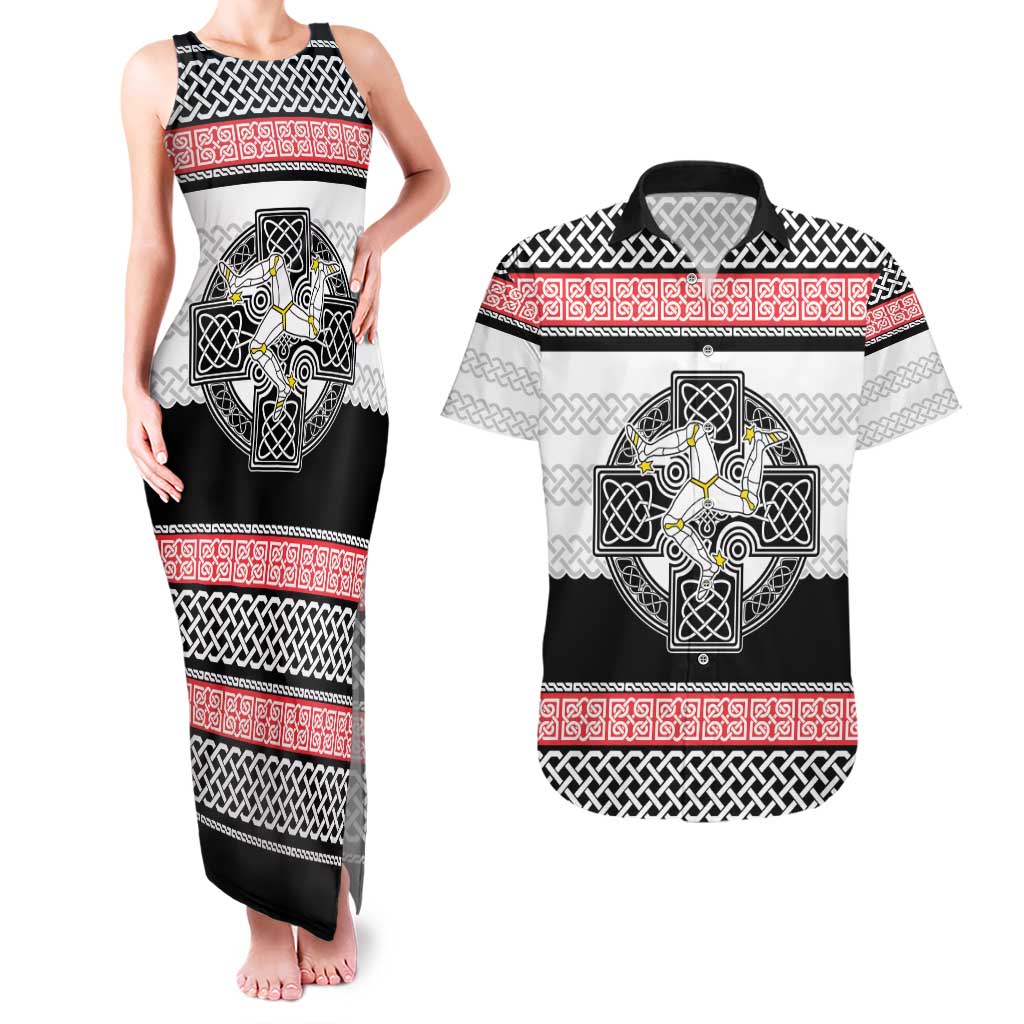 Isle of Man Celtic Knot Couples Matching Tank Maxi Dress and Hawaiian Shirt Celtic Nation Heritage Pride - Wonder Print Shop