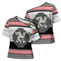 Isle of Man Celtic Knot Cross Shoulder Shirt Celtic Nation Heritage Pride - Wonder Print Shop