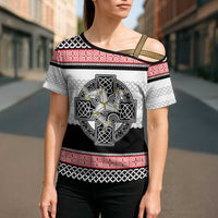 Isle of Man Celtic Knot Cross Shoulder Shirt Celtic Nation Heritage Pride - Wonder Print Shop