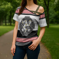 Isle of Man Celtic Knot Cross Shoulder Shirt Celtic Nation Heritage Pride - Wonder Print Shop
