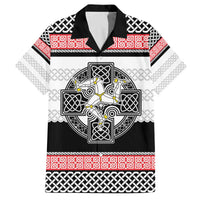 Isle of Man Celtic Knot Family Matching Off The Shoulder Long Sleeve Dress and Hawaiian Shirt Celtic Nation Heritage Pride - Wonder Print Shop