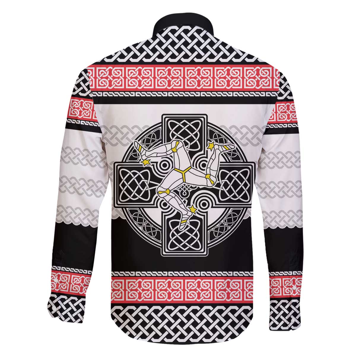 Isle of Man Celtic Knot Family Matching Off The Shoulder Long Sleeve Dress and Hawaiian Shirt Celtic Nation Heritage Pride - Wonder Print Shop