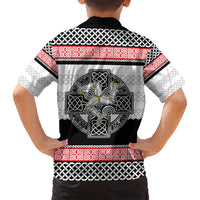 Isle of Man Celtic Knot Family Matching Off Shoulder Short Dress and Hawaiian Shirt Celtic Nation Heritage Pride - Wonder Print Shop