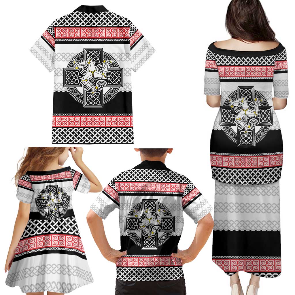 Isle of Man Celtic Knot Family Matching Puletasi and Hawaiian Shirt Celtic Nation Heritage Pride - Wonder Print Shop