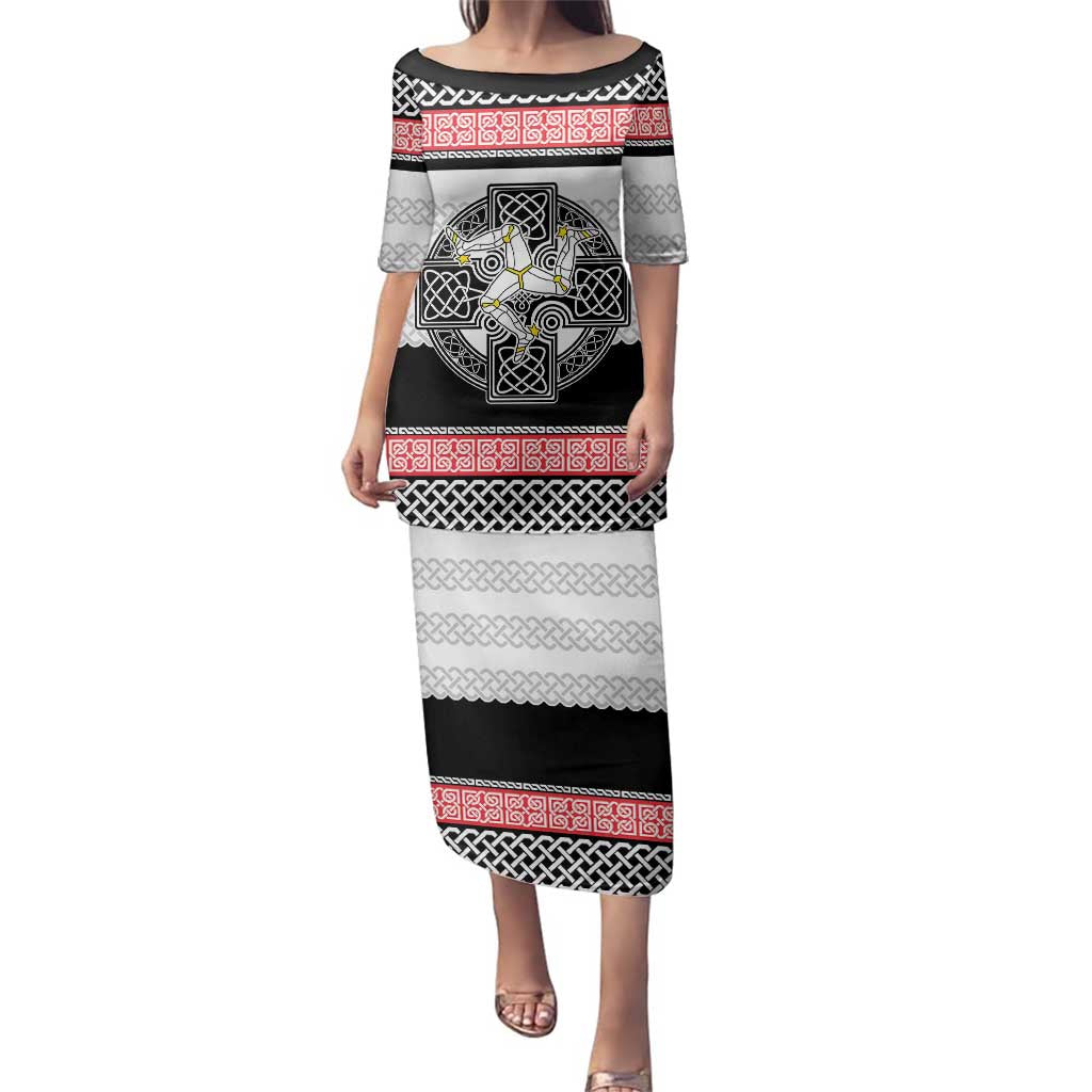Isle of Man Celtic Knot Family Matching Puletasi and Hawaiian Shirt Celtic Nation Heritage Pride - Wonder Print Shop