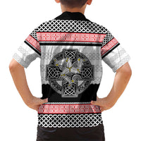 Isle of Man Celtic Knot Family Matching Short Sleeve Bodycon Dress and Hawaiian Shirt Celtic Nation Heritage Pride - Wonder Print Shop