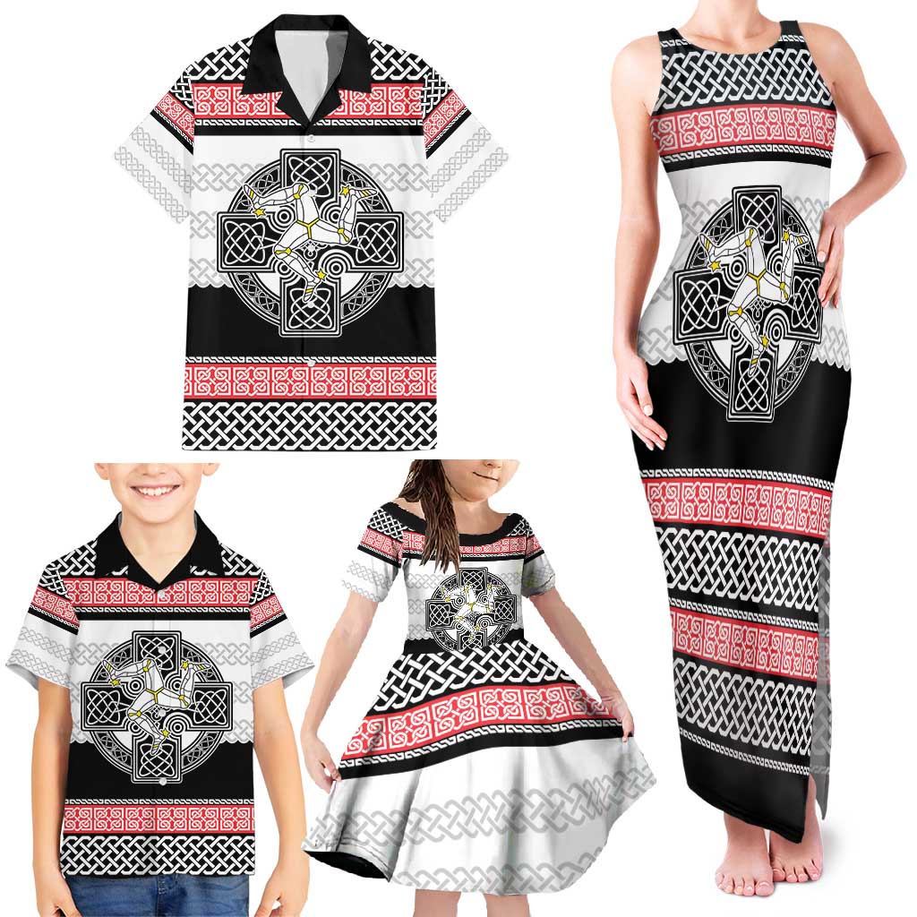 Isle of Man Celtic Knot Family Matching Tank Maxi Dress and Hawaiian Shirt Celtic Nation Heritage Pride - Wonder Print Shop