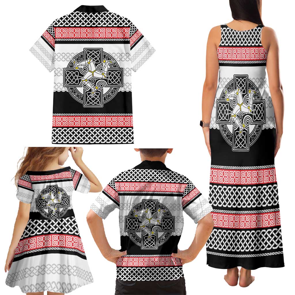 Isle of Man Celtic Knot Family Matching Tank Maxi Dress and Hawaiian Shirt Celtic Nation Heritage Pride - Wonder Print Shop