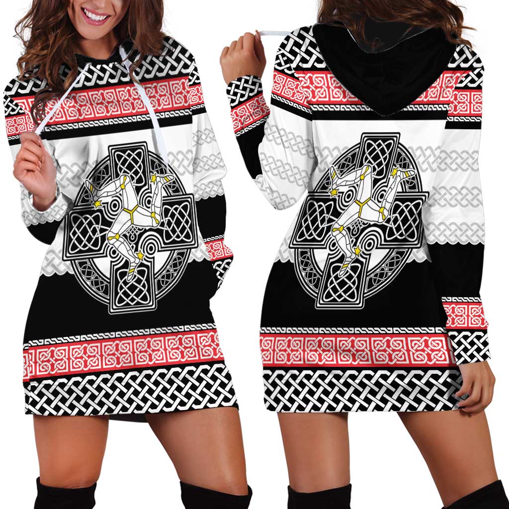 Isle of Man Celtic Knot Hoodie Dress Celtic Nation Heritage Pride - Wonder Print Shop