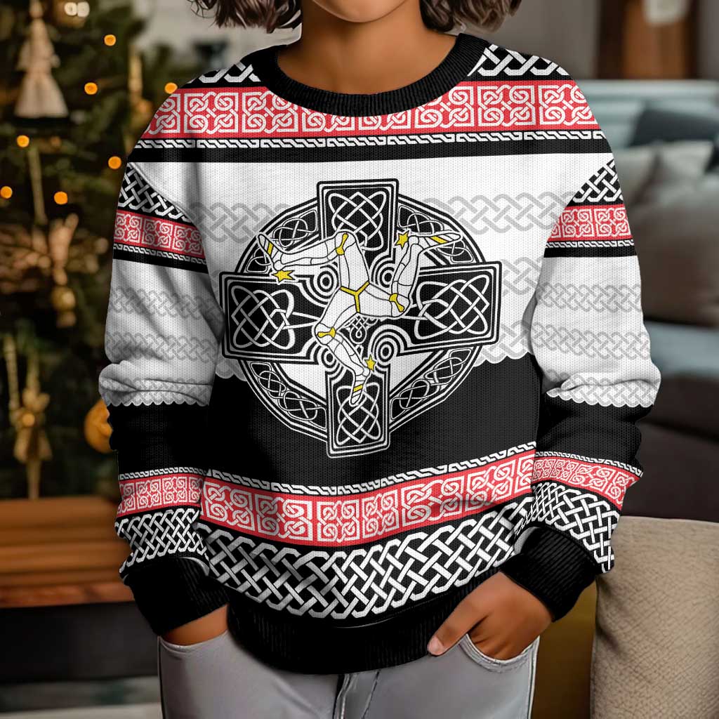 Isle of Man Celtic Knot Kid Ugly Christmas Sweater Celtic Nation Heritage Pride - Wonder Print Shop