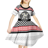 Isle of Man Celtic Knot Kid Short Sleeve Dress Celtic Nation Heritage Pride - Wonder Print Shop
