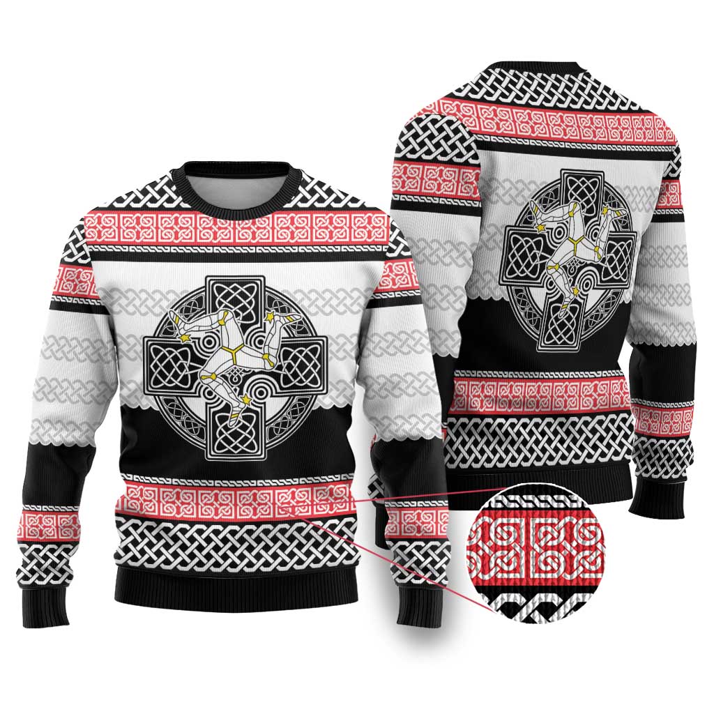 Isle of Man Celtic Knot Ugly Christmas Sweater Celtic Nation Heritage Pride - Wonder Print Shop