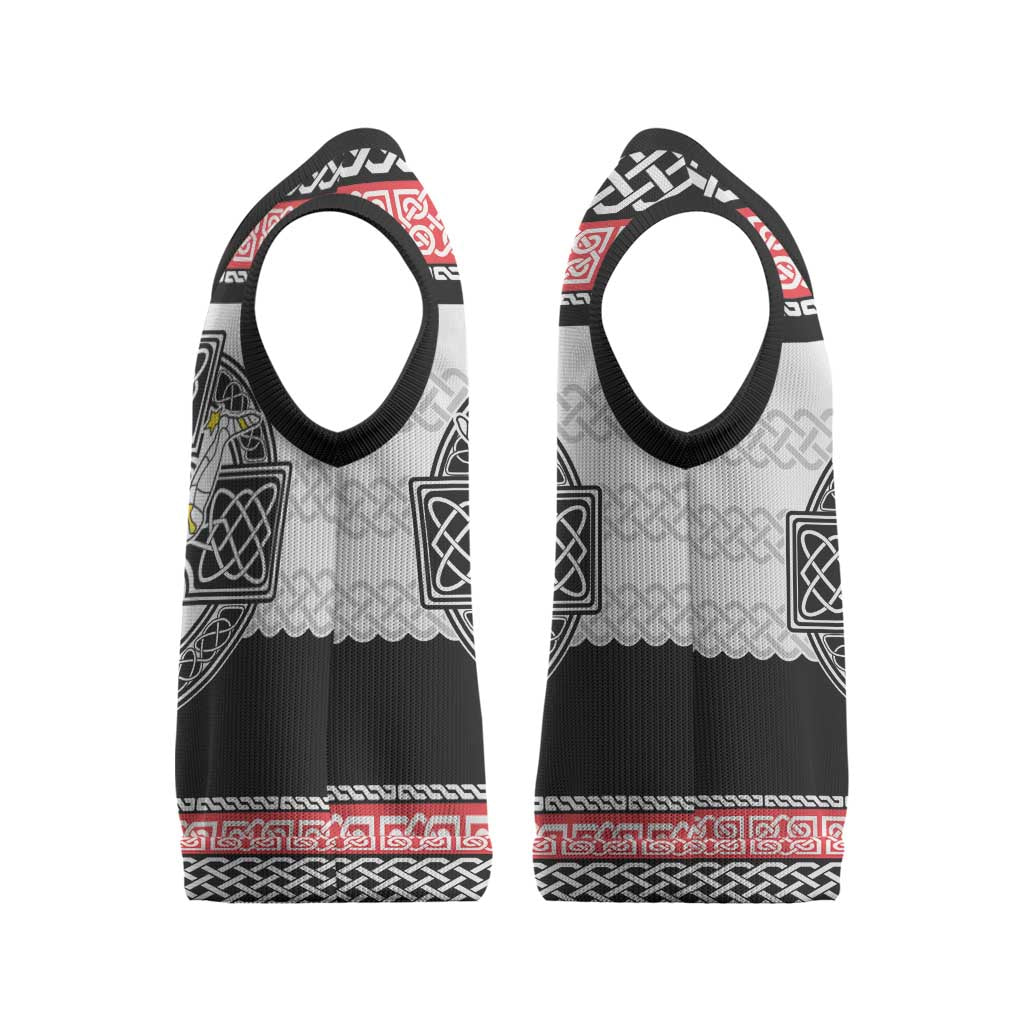 Isle of Man Celtic Knot Christmas Knitted V-Neck Vest Celtic Nation Heritage Pride - Wonder Print Shop