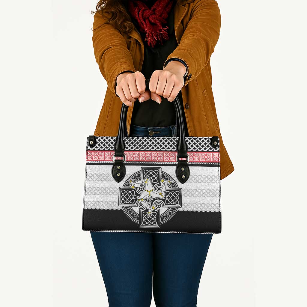 Isle of Man Celtic Knot Leather Bag Celtic Nation Heritage Pride - Wonder Print Shop