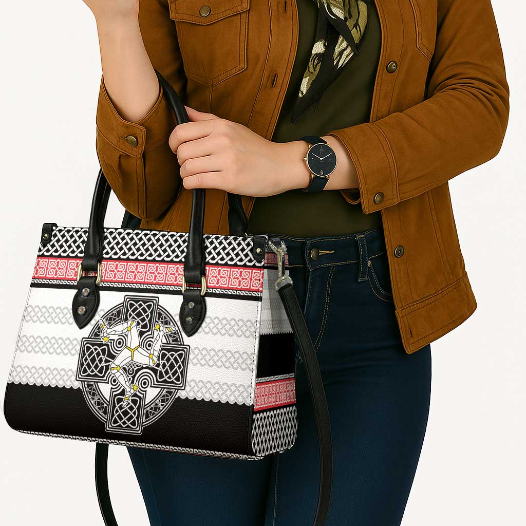 Isle of Man Celtic Knot Leather Bag Celtic Nation Heritage Pride - Wonder Print Shop