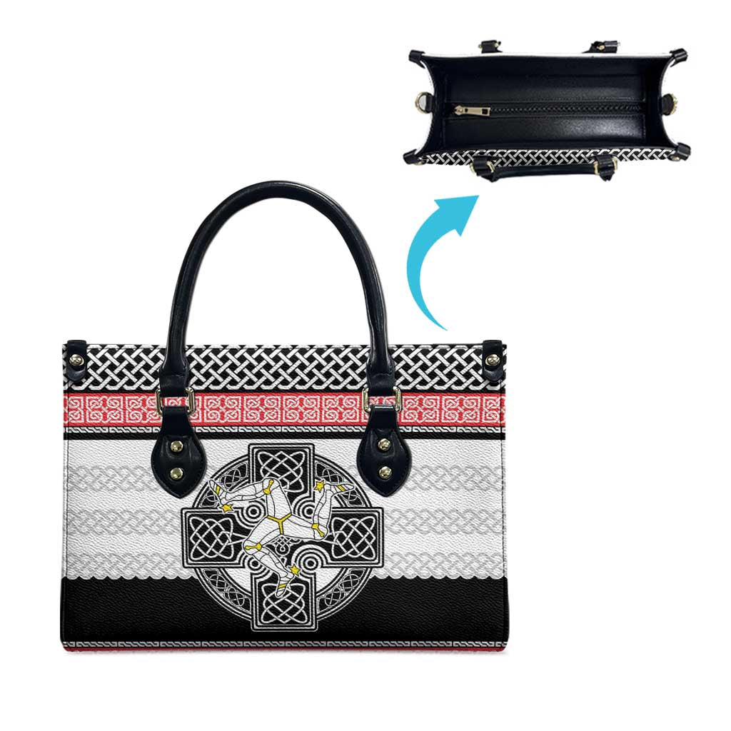 Isle of Man Celtic Knot Leather Bag Celtic Nation Heritage Pride - Wonder Print Shop