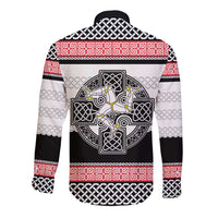 Isle of Man Celtic Knot Long Sleeve Button Shirt Celtic Nation Heritage Pride - Wonder Print Shop
