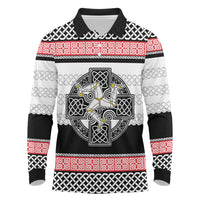 Isle of Man Celtic Knot Long Sleeve Polo Shirt Celtic Nation Heritage Pride - Wonder Print Shop