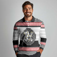 Isle of Man Celtic Knot Long Sleeve Polo Shirt Celtic Nation Heritage Pride - Wonder Print Shop