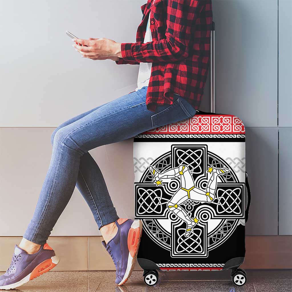 Isle of Man Celtic Knot Luggage Cover Celtic Nation Heritage Pride - Wonder Print Shop